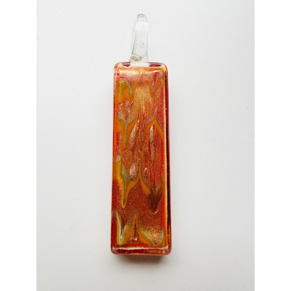 Handcrafted Dichroic Glass Pendant Orange Color